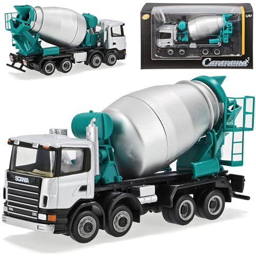 Cararama Scania Betonmischer Silber Grün LKW 1/87 Modell Auto von Cararama