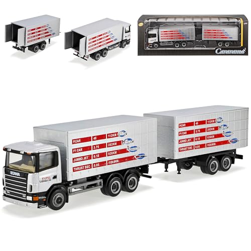 Cararama Scania Silber Tandem mit 2 Container LKW 1/87 Modell Auto mit individiuellem Wunschkennzeichen von Cararama