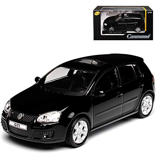 Cararama Volkwagen Golf V GTI Schwarz 5 Türer 2003-2008 1/43 Modell Auto von Cararama