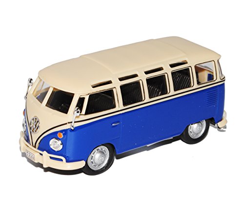 Cararama Volkwagen T1 Dunkel Blau mit Weiss Samba Bully Bus 1950-1967 1/43 Modell Auto von Cararama