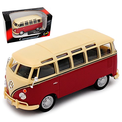 Cararama Volkwagen T1 Dunkel Rot mit Beige Personen Transporter Samba Bully Bus 1950-1967 1/43 Modell Auto Cararama Volkwagen T1 Dunkel Rot mit Beige Personen Transporter Samba Bully Bus 1950-1967 1/43 Modell Auto von Cararama