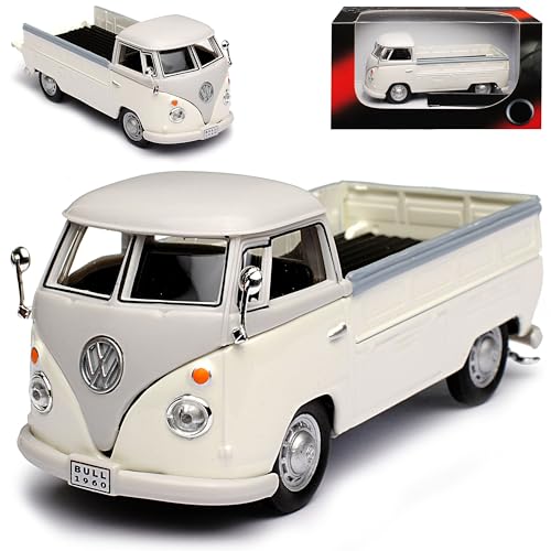 Cararama Volkwagen T1 Pritsche Pick-Up Weiss Grau Transporter Samba Bully Bus 1950-1967 1/43 Modell Auto mit individiuellem Wunschkennzeichen Cararama Volkwagen T1 Pritsche Pick-Up Weiss Grau Transporter Samba Bully Bus 1950-1967 1/43 Modell Auto mit individiuellem Wunschkennzeichen von Cararama
