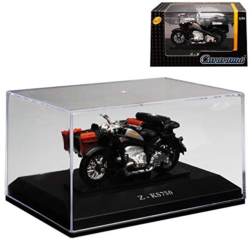 Cararama Zündapp KS750 Schwarz mit Seitenwagen mit Sockel und Vitrine 1/43 Modell Motorrad Cararama Zündapp KS750 Schwarz mit Seitenwagen mit Sockel und Vitrine 1/43 Modell Motorrad von Cararama