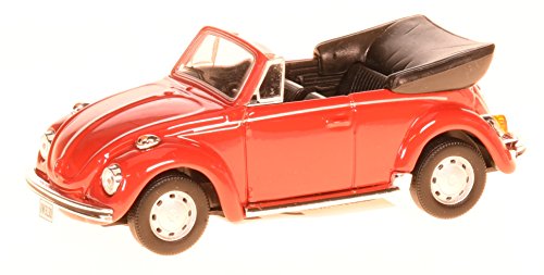 VW Käfer, Cabriolet, rot mit individuellem Wunschkennzeichen von Cararama