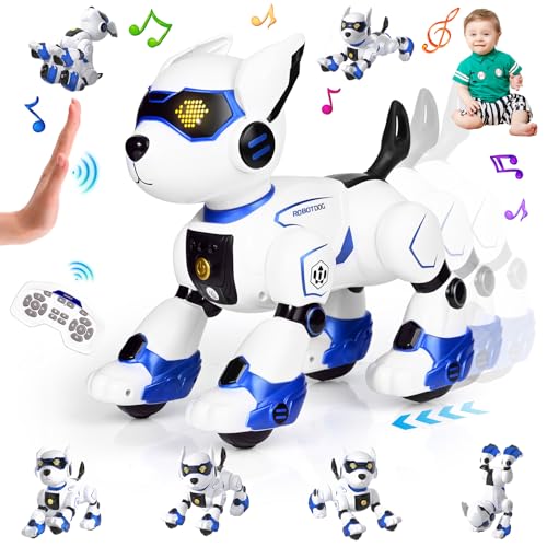 Roboter Hund Kinder Ferngesteuerter Spielzeug Fernsteuerung Haustier Roboterhund Anfassen und Folgen Roboterhund mit Gestensteuerung Programmierbarer Tanz Musik Intelligenter Ferngesteuerter Hund von Carastek