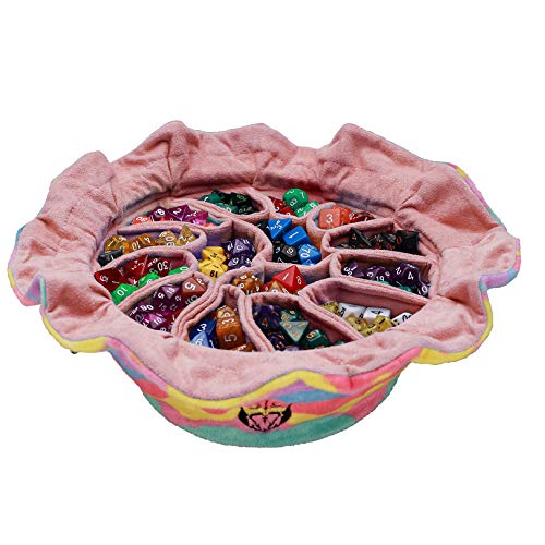 CardKingPro Immense - OCD Edition - Würfeltaschen mit 15 Taschen - Regenbogen/Pink - Kapazität 200+ Würfel - Großartig für Würfelhortler [Patentiertes Design] von CardKingPro