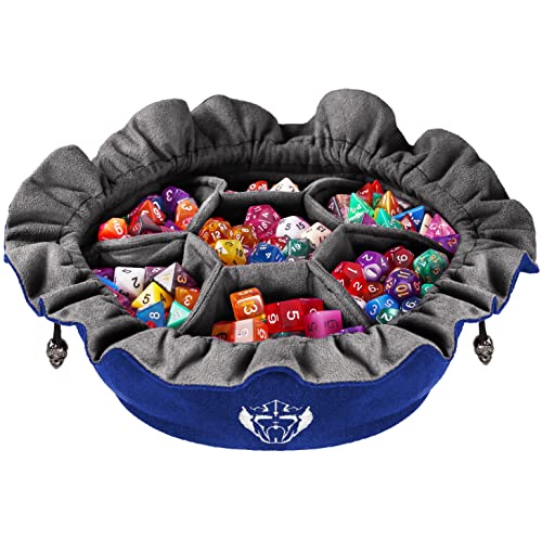 CardKingPro Immense Würfelbeutel mit Taschen – Blau – Kapazität 150+ Würfel – Großartiger Organizer für Würfelsammler, Perfekt für Dungeons and Dragons [Patentiertes Design] von CardKingPro