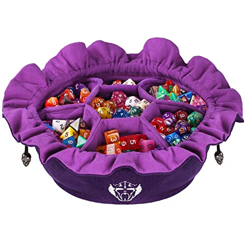 CardKingPro Immense Würfelbeutel mit Taschen – Lila – Kapazität 150+ Würfel – Großartiger Organizer für Würfelsammler, Perfekt für Dungeons and Dragons [Patentiertes Design] von CardKingPro