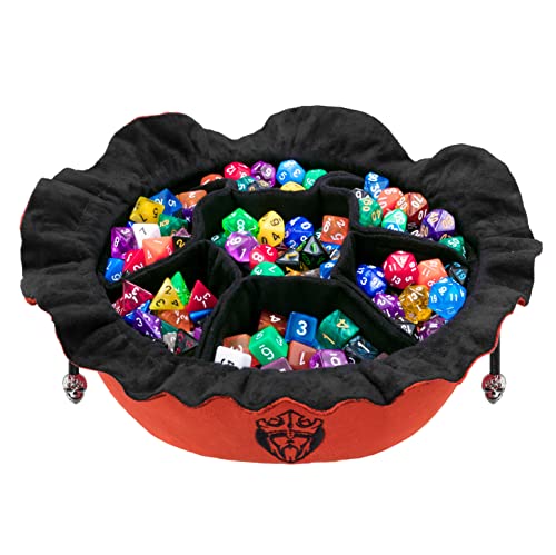 CardKingPro Immense Würfelbeutel mit Taschen – Orange – Kapazität 150+ Würfel – Großartiger Organizer für Würfelsammler, Perfekt für Dungeons and Dragons [Patentiertes Design] von CardKingPro