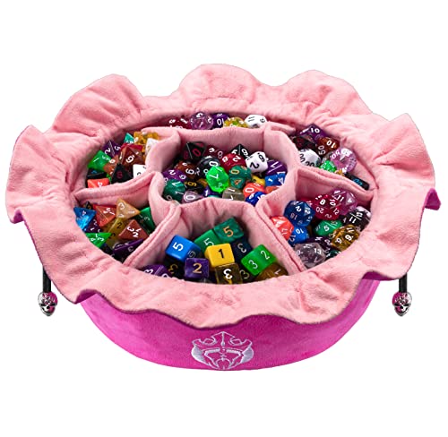 CardKingPro Immense Würfelbeutel mit Taschen – Rosa – Kapazität 150+ Würfel – Großartiger Organizer für Würfelsammler, Perfekt für Dungeons and Dragons [Patentiertes Design] von CardKingPro