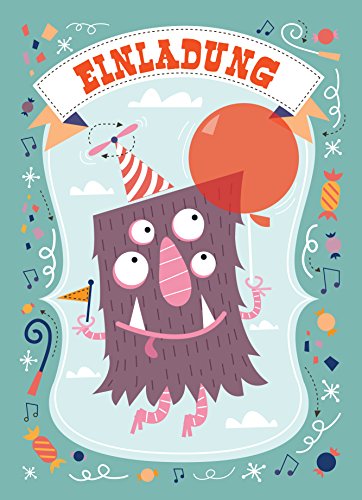 CardWheels 12 Einladungskarten Monster mit Umschlag zum Kindergeburtstag + 13 Aufkleber - für Jungen und Mädchen/Halloween Party Mitgebsel Geburtstagseinladungen Einladungen Geburtstag CardWheels 12 Einladungskarten Monster mit Umschlag zum Kindergeburtstag + 13 Aufkleber - für Jungen und Mädchen/Halloween Party Mitgebsel Geburtstagseinladungen Einladungen Geburtstag von CardWheels