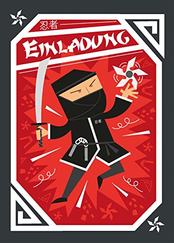 CardWheels 12 Einladungskarten Ninja zum Kindergeburtstag + 13 Aufkleber GRATIS - für Jungen und Mädchen/Karate Party Mitgebsel Geburtstagseinladungen Karten Set Einladungen Geburtstag Kinder CardWheels 12 Einladungskarten Ninja zum Kindergeburtstag + 13 Aufkleber GRATIS - für Jungen und Mädchen/Karate Party Mitgebsel Geburtstagseinladungen Karten Set Einladungen Geburtstag Kinder von CardWheels
