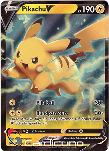 Cardicuno CC Pikachu V SWSH063 Schwert & Schild Promo Sammelkarte Deutsch Cardicuno CC Pikachu V SWSH063 Schwert & Schild Promo Sammelkarte Deutsch von Cardicuno