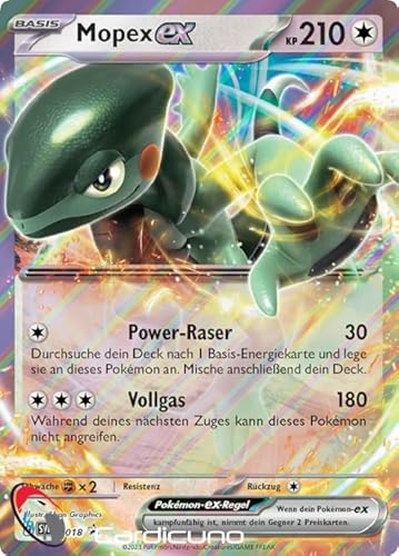 Cardicuno CC Mopex ex SVPDE018 Holo Karmesin & Purpur Promo Sammelkarte Deutsch von Cardicuno