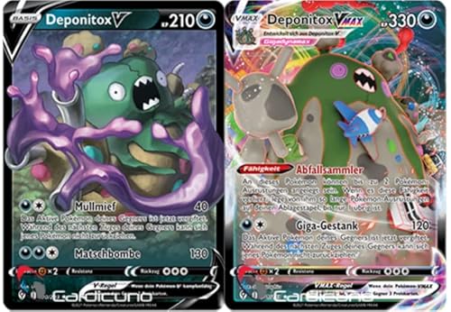 Cardicuno Deponitox V & Deponitox VMAX Set 100/203 101/203 Drachenwandel Deutsch Pokémon Sammelkarte von Cardicuno