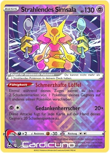 Cardicuno SIT Strahlendes Simsala 059/195 Silberne Sturmwinde Sammelkarte | Radiant Alakazam Deutsch Cardicuno SIT Strahlendes Simsala 059/195 Silberne Sturmwinde Sammelkarte | Radiant Alakazam Deutsch von Cardicuno