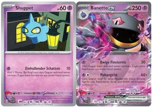 Cardicuno SV01 Shuppet & Banette ex Set Doppelstern Karmesin & Purpur 087/088/198 Deutsch Cardicuno SV01 Shuppet & Banette ex Set Doppelstern Karmesin & Purpur 087/088/198 Deutsch von Cardicuno