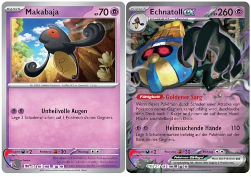 Cardicuno SV04 Echnatoll ex & Makabaja Set 075/076/182 Doppelstern Paradoxrift Deutsch von Cardicuno