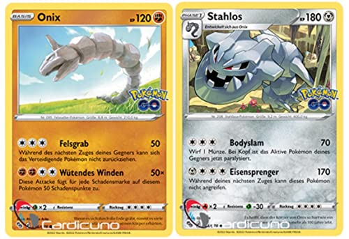 Cardicuno Stahlos Set 036/078 044/078 Pokémon Go Sammelkarte Deutsch von Cardicuno