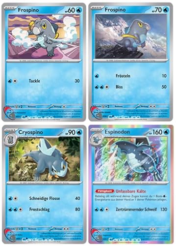 SV02 057/058/ 059/060/193 Frospino Cryospino & Espinodon Set Rare Holo Entwicklungen in Paldea Deutsch SV02 057/058/ 059/060/193 Frospino Cryospino & Espinodon Set Rare Holo Entwicklungen in Paldea Deutsch von Cardicuno
