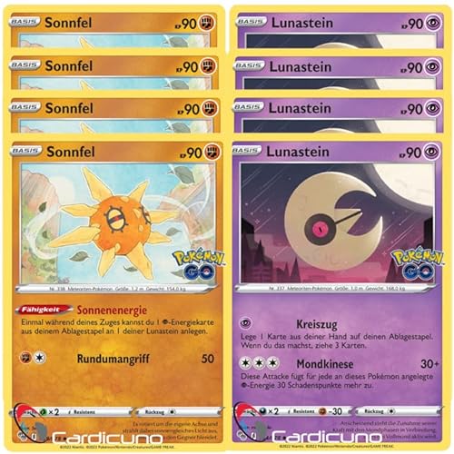 Sonnfel & Lunastein Deck Core (4X) 034/039/078 Pokémon Go Sammelkarte Deutsch von Cardicuno