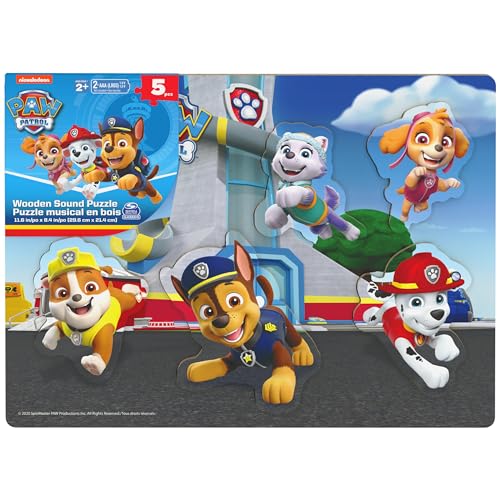 Spin Master Games 6059998 Kids' Jigsaw Puzzle-5pc Nickelodeon Paw Patrol Sound Kinder-Puzzle, 5-teilig, grau von Cardinal