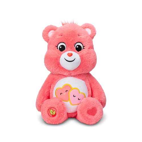 Care Bears 22084 14 Inch Medium Plush Love-A-Lot Bear, Collectable Cute Plush Toy, Cuddly Toys for Children, Aged 4 Years +,Pink von Care Bears