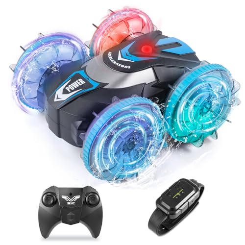 Carehabi Amphibienfahrzeug Ferngesteuertes Auto ab 6 7 8 9 10 11 12 Jahre 4WD 360°RC Auto Kinder Ferngesteuertesauto Kinder für Jungen Mädchen Geburtstags Geschenke von Carehabi