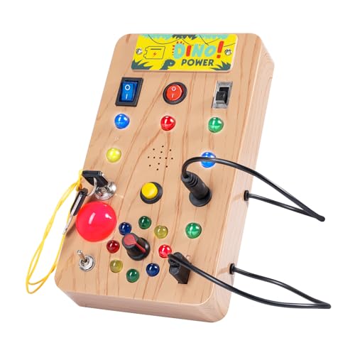 Carehabi Montessori Spielzeug mit LED, Busy Board kinderspielzeug ab 1+ Jahr, Activity Board Motorikspielzeug Geschenke für Kinder Jungen Mädchen ab 1 2 3 4 Jahre (Batterie Nicht enthalten) von Carehabi