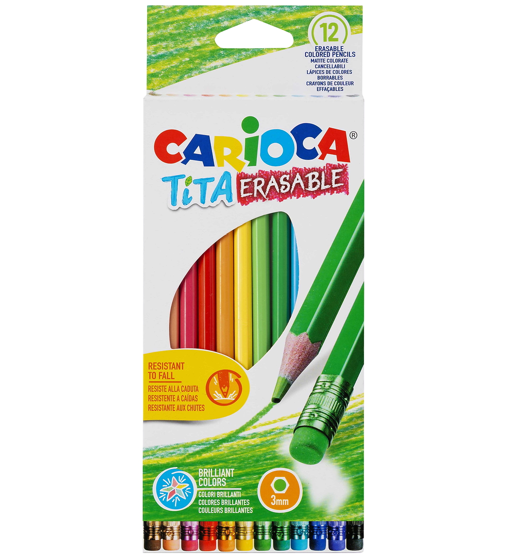 Carioca Buntstifte m. Radiergummi - 3 mm - 12er-Pack - Carioca - One Size - Buntstiftsets Carioca Buntstifte m. Radiergummi - 3 mm - 12er-Pack - Carioca - One Size - Buntstiftsets von Carioca