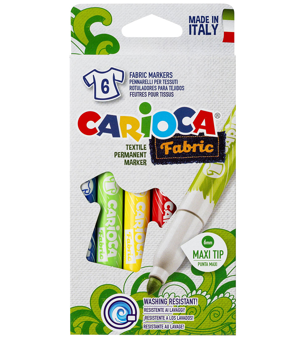 Carioca Stoffmarker - 6 st. - Maxi Tipp - Mehrfarbig - Carioca - One Size - Filzstifte Carioca Stoffmarker - 6 st. - Maxi Tipp - Mehrfarbig - Carioca - One Size - Filzstifte von Carioca