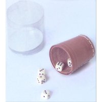 Leder-Würfelb. natur 5 cm+6 Würfel, Dose von Carl Weible GmbH & Co.KG