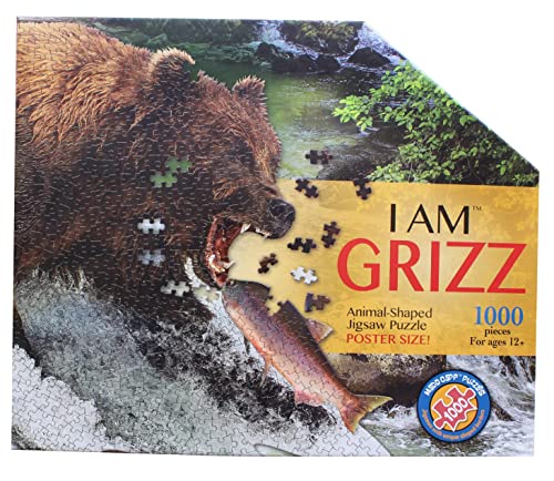 Madd Capp 887000 Shapepuzzle, Konturpuzzle Grizzlybär 1000 Teile, für Erwachsene und Kinder ab 12 Jahren von Madd Capp