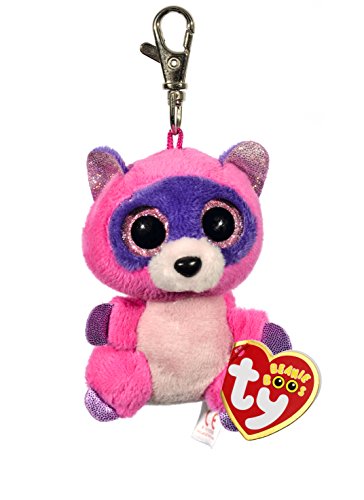 Carletto Ty 36614 Ty 36614-Roxie Clip Waschbär mit Glitzeraugen Beanie Boo's, 8.5 cm, pink/lila Carletto Ty 36614 Ty 36614-Roxie Clip Waschbär mit Glitzeraugen Beanie Boo's, 8.5 cm, pink/lila von Carletto Ty