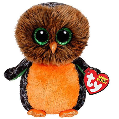Carletto Ty 37030 Ty 37030-Midnight-Eule, Large 24cm, mit Glitzeraugen, Beanie Boo's, Halloween limitiert, orange/braun Carletto Ty 37030 Ty 37030-Midnight-Eule, Large 24cm, mit Glitzeraugen, Beanie Boo's, Halloween limitiert, orange/braun von TY