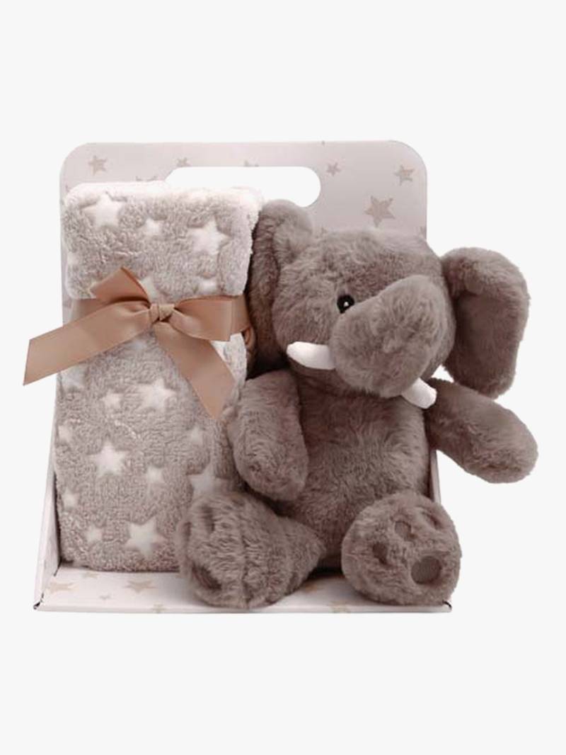 CarloBaby Fleecedecke und Kuscheltier Elefant, Braun von CarloBaby