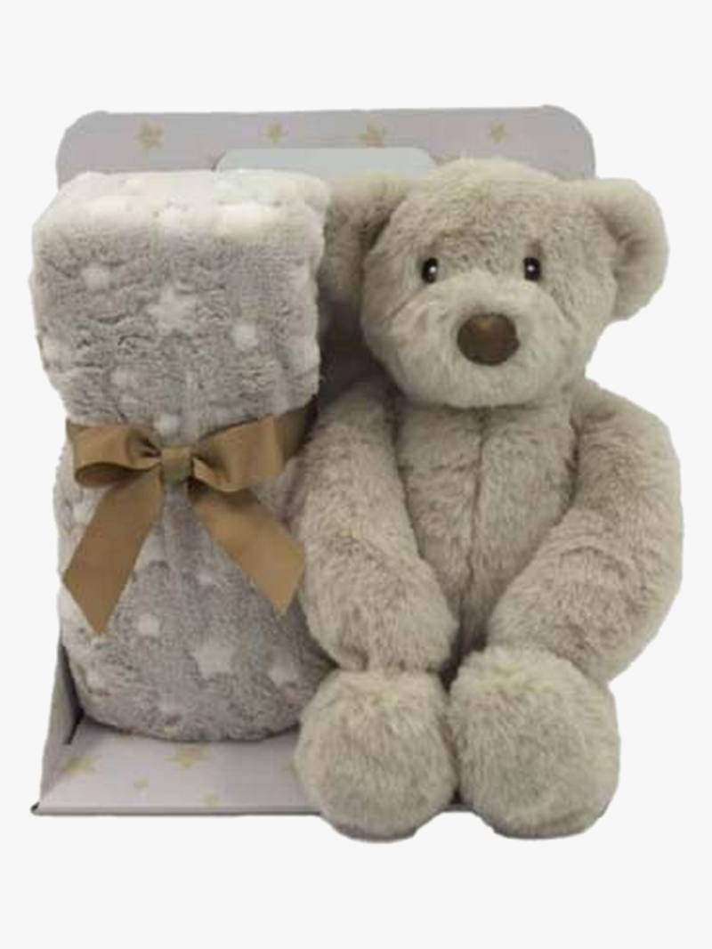 CarloBaby Fleecedecke und Kuscheltier Teddybär, Beige von CarloBaby