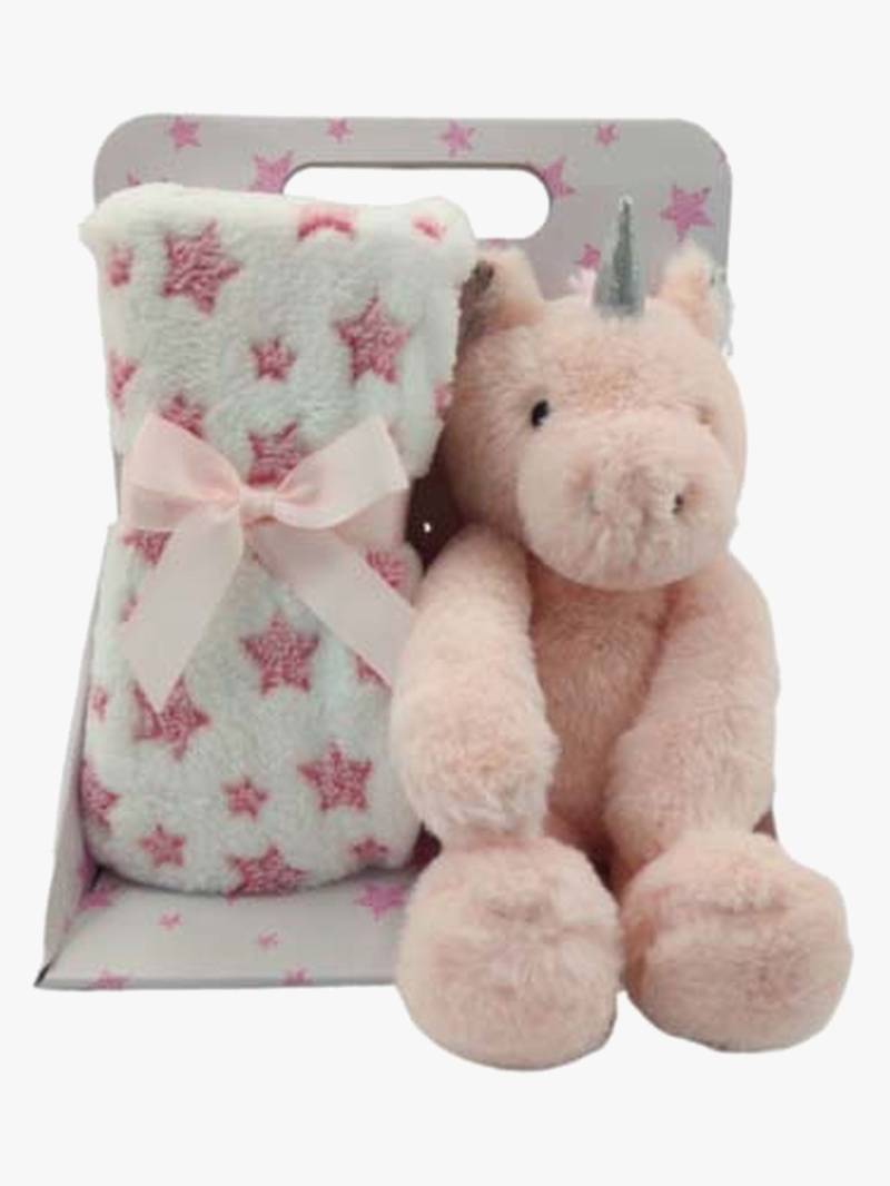 CarloBaby Fleecedecke und Kuscheltier Unicorn, Rosa von CarloBaby