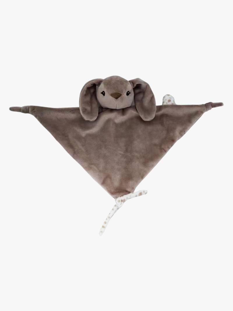CarloBaby  Kaninchen Schmusetuch mit Schnullerkette, Dunkelbraun von CarloBaby