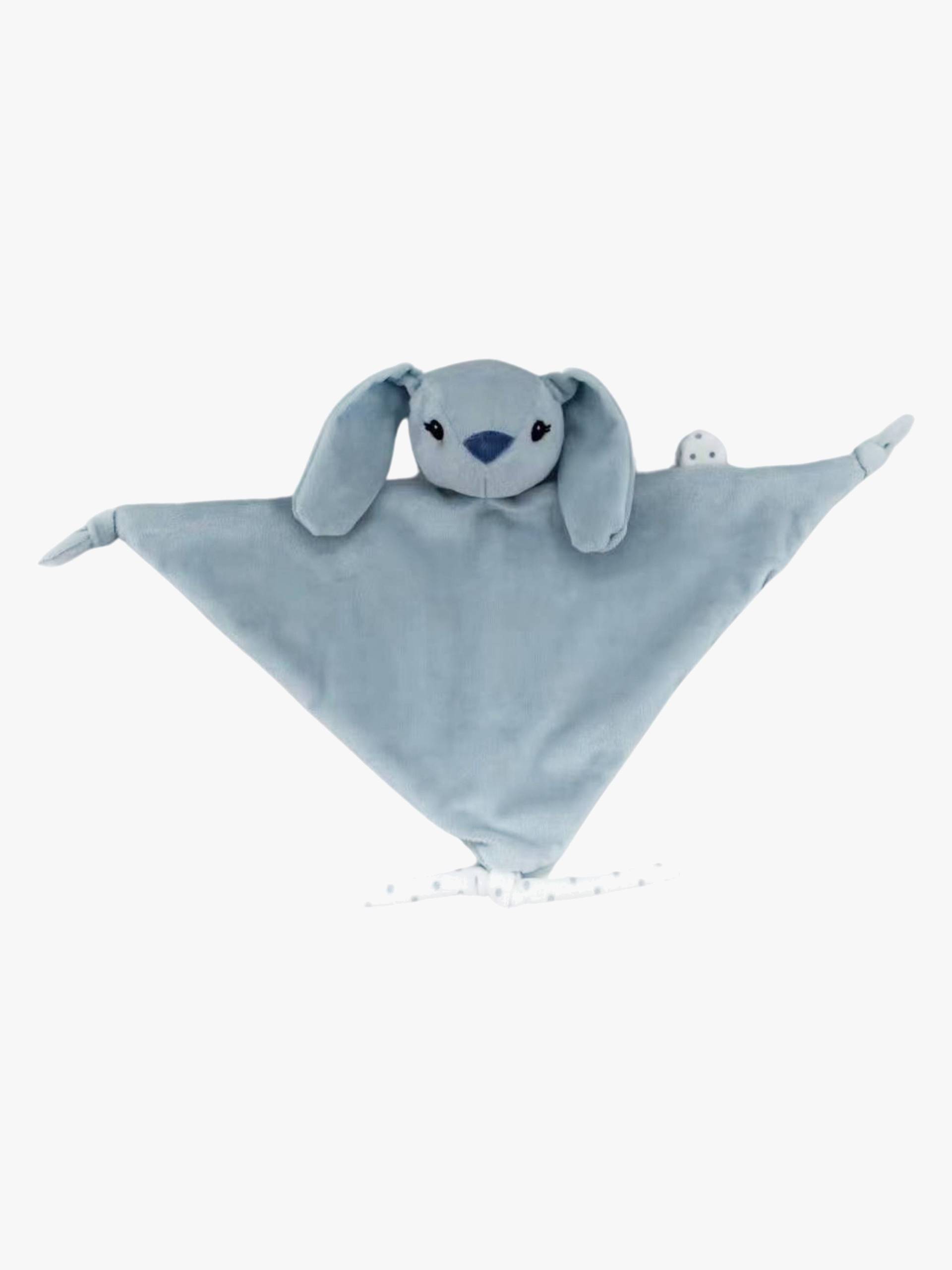 CarloBaby  Kaninchen Schmusetuch mit Schnullerkette, Hellblau von CarloBaby