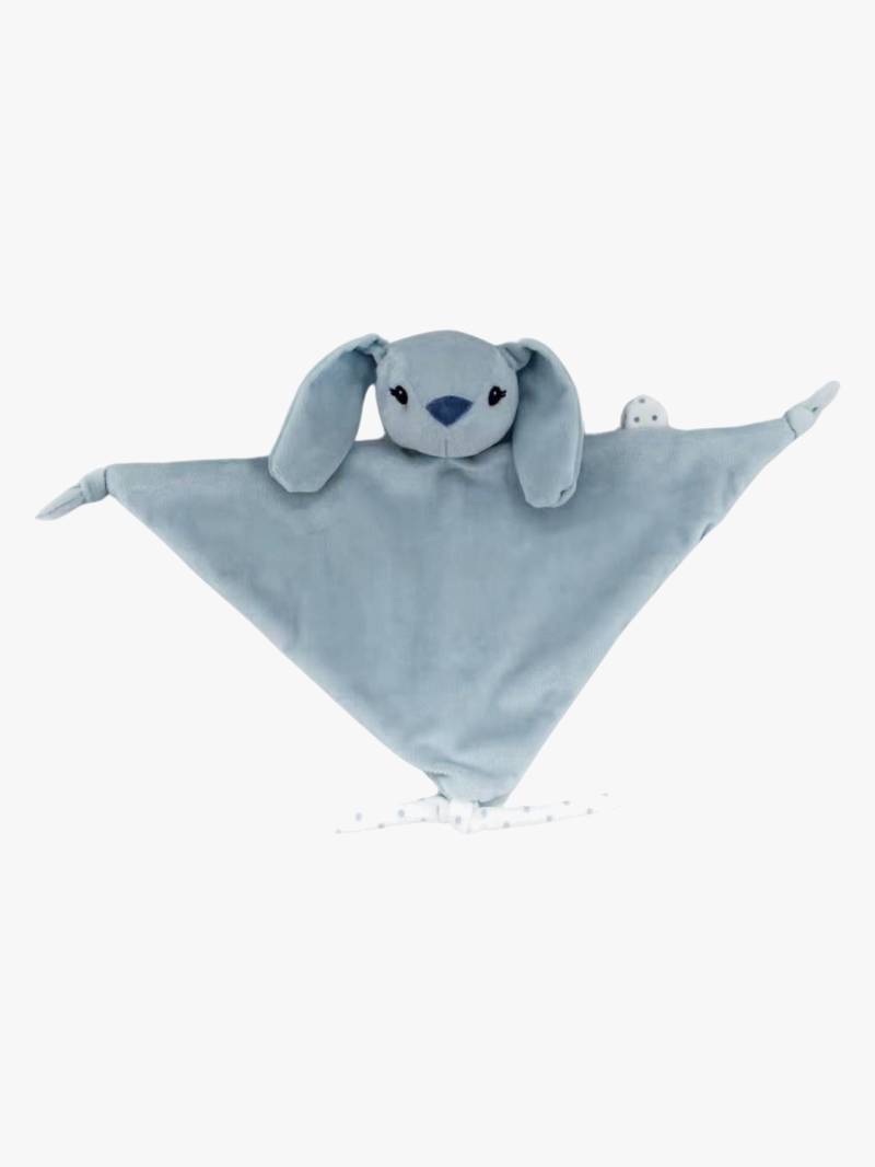 CarloBaby  Kaninchen Schmusetuch mit Schnullerkette, Hellblau von CarloBaby