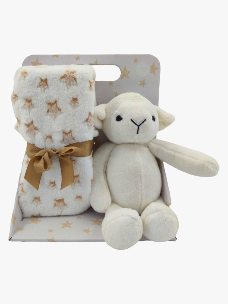 CarloBaby Lamm Fleecedecke und Kuscheltier, Weiß von CarloBaby