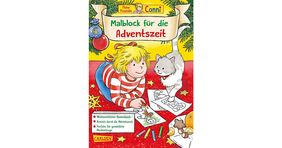 Buch - Conni Gelbe Reihe (Beschäftigungsbuch): Mein Malblock die Adventszeit  Kinder von Carlsen Verlag