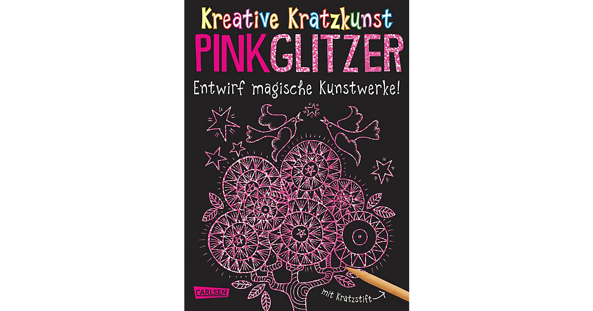 Buch - Kreative Kratzkunst: Pink Glitzer - Set mit 10 Kratzbildern, Anleitungsbuch und Holzstift Buch - Kreative Kratzkunst: Pink Glitzer - Set mit 10 Kratzbildern, Anleitungsbuch und Holzstift von Carlsen Verlag