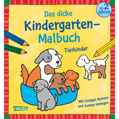 CARLSEN Ausmalbilder für Kita-Kinder: Das dicke Kindergarten-Malbuch: Tierkinder: Mit lustigen Reimen und bunten Vorlagen von Carlsen Verlag