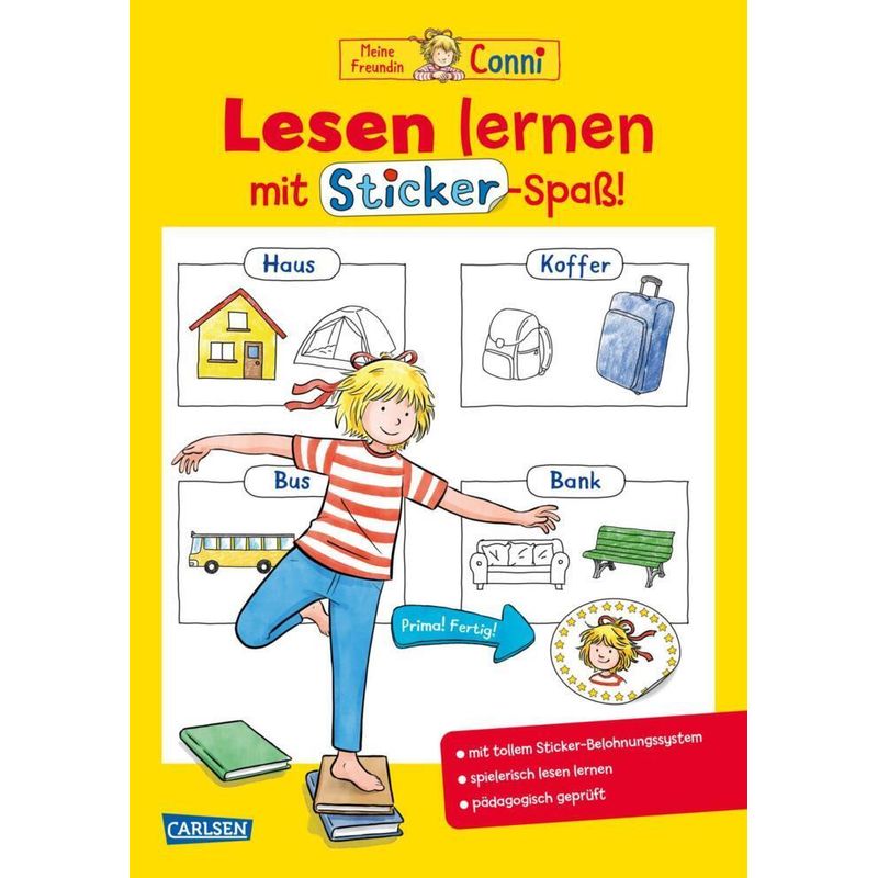Conni Gelbe Reihe (Beschäftigungsbuch) / Conni Gelbe Reihe (Beschäftigungsbuch): Lesen lernen mit Sticker-Spaß von Carlsen