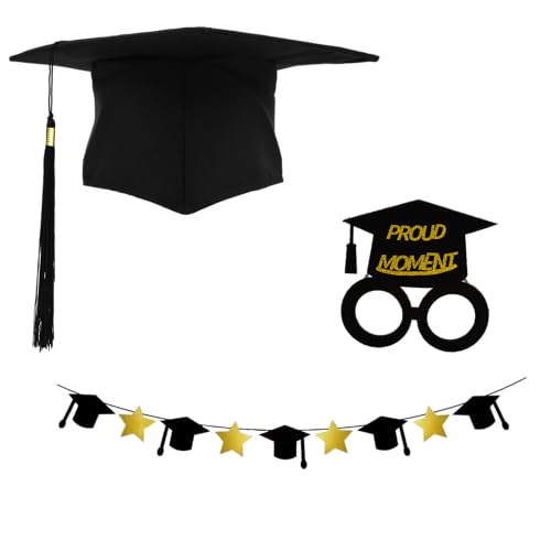 CARNAVALIFE Abschlusshüte für Erwachsene, Brille, Banner, Grußbanner, Abschlussfeier-Dekoration (Pack B) von Carnavalife