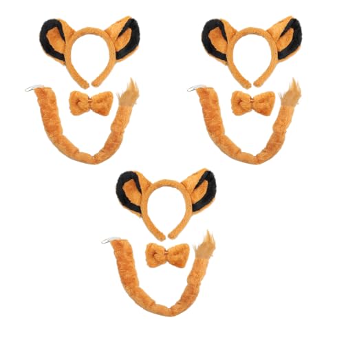 Carnavalife 3-teiliges Löwen-Set für Damen, Löwen-Kostüm, Simba-Kostüm, Löwenkostüm, Löwenkostüm, Herren, Tierparty, Halloween, Cosplay, Karneval (3) von Carnavalife
