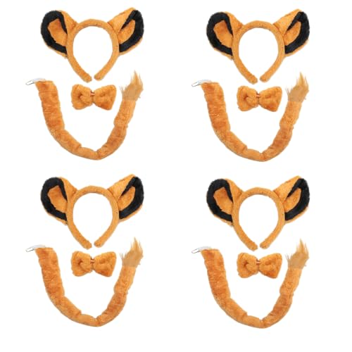 Carnavalife 3-teiliges Löwen-Set für Damen, Löwen-Kostüm, Simba-Kostüm, Löwenkostüm, Löwenkostüm, Herren, Tierparty, Halloween, Cosplay, Karneval (4) von Carnavalife