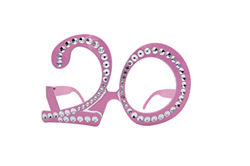 Carnavalife Brille für Geburtstag, Jahrestag und Party (20 Jahre, Rosa, 1) von Carnavalife